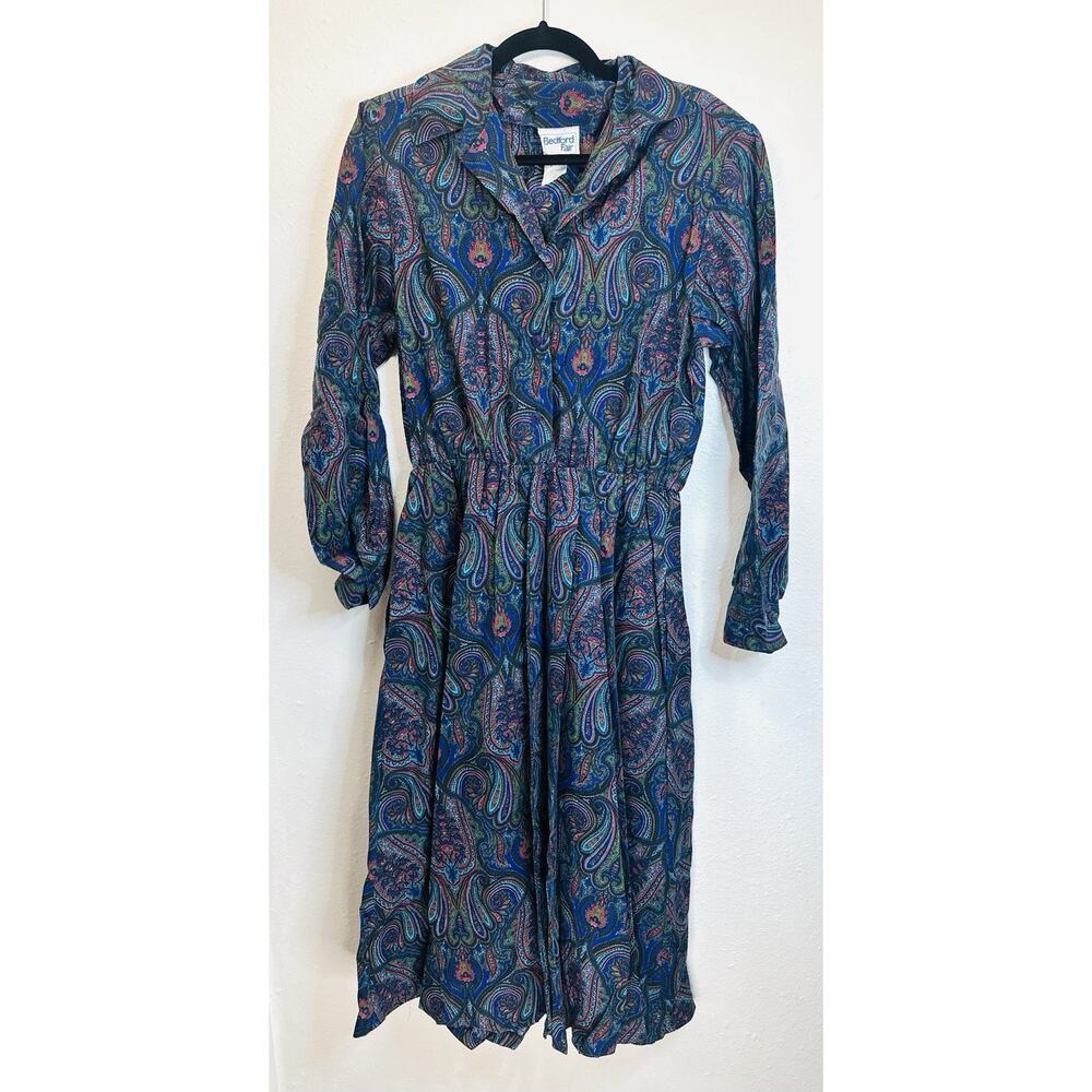 Bedford Fair Vintage Paisley Prints Dress Size 12 Made In The U.S.A